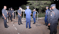 Inspector-General of Police, Dr. George Akuffo Dampare with some officers on duty