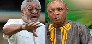 Jerry Rawlings (L) and Osofo Kyiri Abosom