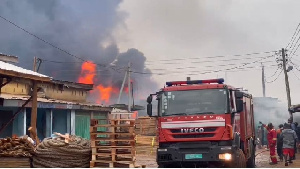 Fire tender at the scene of the incident