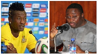 Ex-Black Stars captain, Asamoah Gyan and former Minister for Youth and Sports, Elvis Afriyie Ankrah