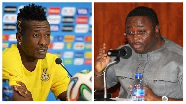 Ex-Black Stars captain, Asamoah Gyan and former Minister for Youth and Sports, Elvis Afriyie Ankrah