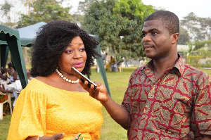 Hon. Pokuah Sawyerr Speaking To A Journalist