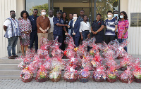 Huawei Ghana presenting the items to the  Cantonment Divisional Police