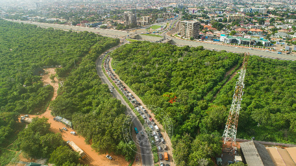 An aerial view of the Achimota Forest