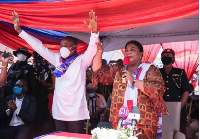 First Lady Rebecca Akufo-Addo with Bernard Nii Anyaa Brown