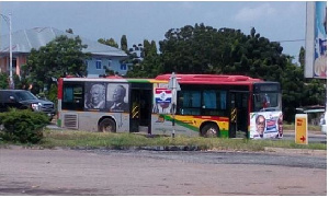 President John Mahama's image on MMT bus re-branded with NPP flag