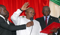 Guinea-Bissau's newly elected president Umaro Cissoko Embalo during his swearing-in ceremony