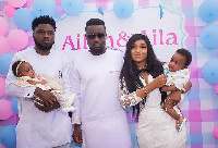 Rapper Donzy, Sarkodie and wife Jennifer