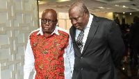 President Nana Akufo-Addo (L) taking a walk with Mr Martin Amidu (R)