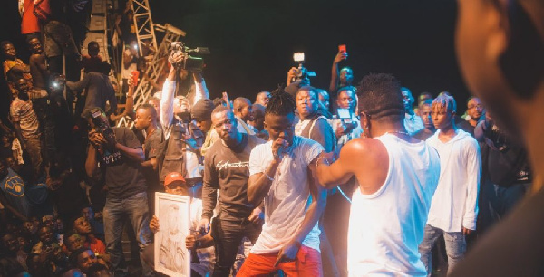 Stonebwoy and Shatta Wale on stage