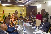 Chairman of the Council of State presenting the report to President Akufo-Addo