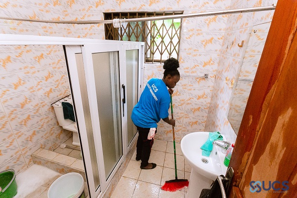 Flood victims at Nanakrom near East Legon Hills were offered free cleaning service