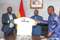 Dr Mahamudu Bawumia with the Sports Minister and GFA President