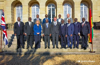 Dr. Mahamudu Bawumia, Iain Walker, and others in a group picture