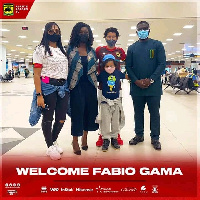 Brazilian midfielder Fabio Gama, family and two Asante Kotoko management members