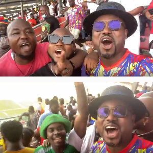 Abeiku Santana, King Promise and Darkovibes at the Accra Sports Stadium