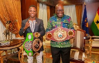 Isaac Dogboe with President Akufo-Addo