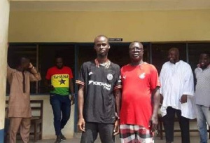 Awal with the Chairman of the Central Regional Football Association after his release