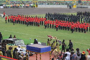 Otumfuo Osei Tutu II arrived in a Rolls Royce at the Baba Yara Sports Stadium