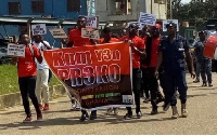 Demonstrators embarking on a demonstration dubbed 'Kum Yen Preko