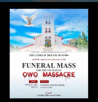 A mass burial to be held for the victims of the recent terrorist attack in Ondo State