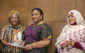 First Lady, Rebecca Akufo-Addo with Gender Minister Otiko Djaba