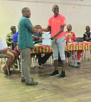 Derek Abrefa won the accolade after an impressive display in the Stanbic Nat'l Table Tennis league