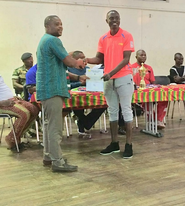 Derek Abrefa won the accolade after an impressive display in the Stanbic Nat'l Table Tennis league