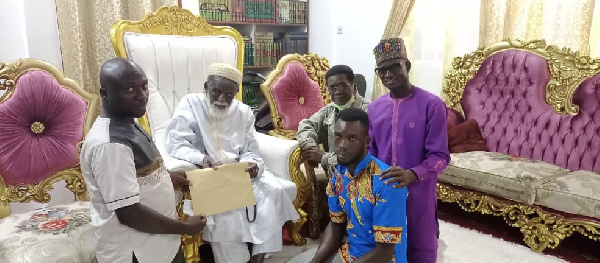 National Chief Imam receiving the petition from Galamsey Action Group