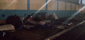 Traders sleeping at the stadium to secure best spots/ Photo: Ivan Heathcote-Fumador