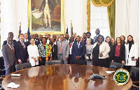 The delegation of IT firms from Ghana and those at New York City in a group picture