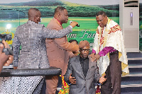 Rev. Edwin Tettey Langmer during the induction service