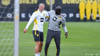 Striker Erling Haaland and Black Stars coach, Otto Addo