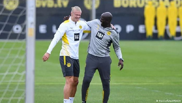 Striker Erling Haaland and Black Stars coach, Otto Addo