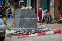 The statue was pulled down by the New Juaben Traditional Council