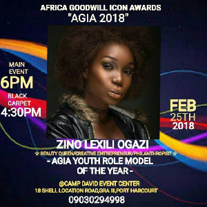 Zino Lexili Ogazi makes the cut for Role Model of the year at Africa Goodwill Icon Awards