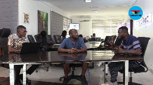 [L-R]: Host of the show Abrantepa with guests Nenebi and Nana Yaw Wiredu