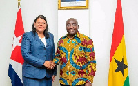 Vice President Dr Mahamadu Bawumia with Mrs Mercedes Lopez Acea