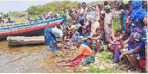 Relatives are in a state of mourning on the shores of Lake Victoria at Mchigondo Village