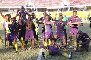 Players of Unistar Soccer Academy in celebratory mood after the victory