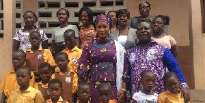 Second Lady Samira Bawumia in a group photograph with some students