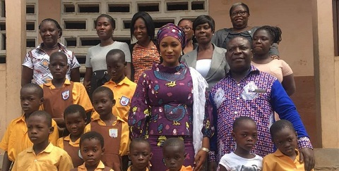 Second Lady Samira Bawumia in a group photograph with some students