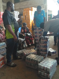 Some of the seized drinks from a trader