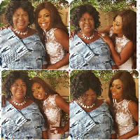 Afia Schwarzenegger with mother