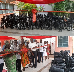 Ga Dangme Shifimo Kpee presented 37 wheelchairs to 14 health centres