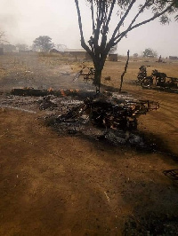 Properties were destroyed after the clashes in the area