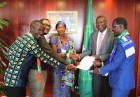 African Youth Health advocates presenting their petition to AU