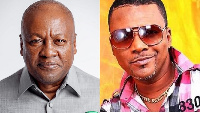 NDC flagbearer, John Dramani Mahama and musician, Slim Buster