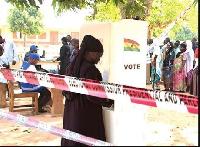 A voters at a polling station in Ayawaso West Woguon constituency