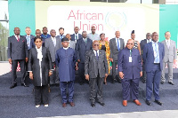 Akufo-Addo (middle, first row) who is current Chairman of ECOWAS hosted an AU forum on coups